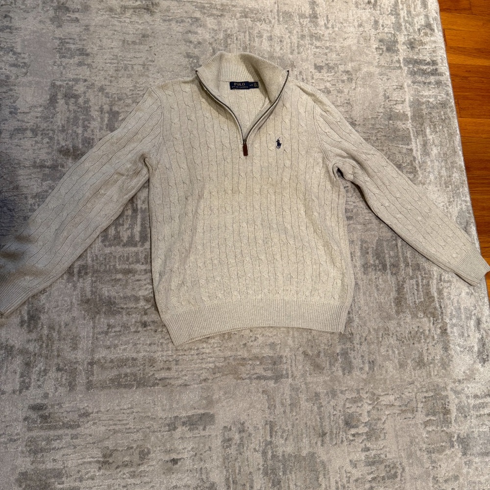 Polo by Ralph Lauren Gray Cable Knit Sweater